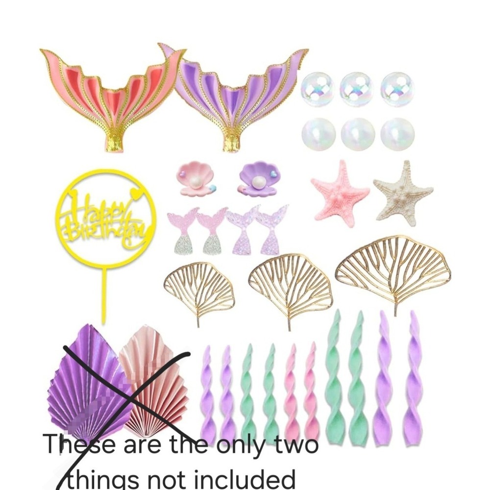 Mermaid Happy Birthday Cake Topper